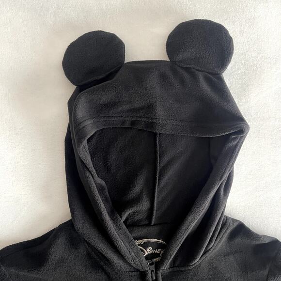 NEW Mickey Mouse Fleece 1-Piece Pajamas Union Suit Medium Disney Hooded w/ Ears - Picture 3 of 9